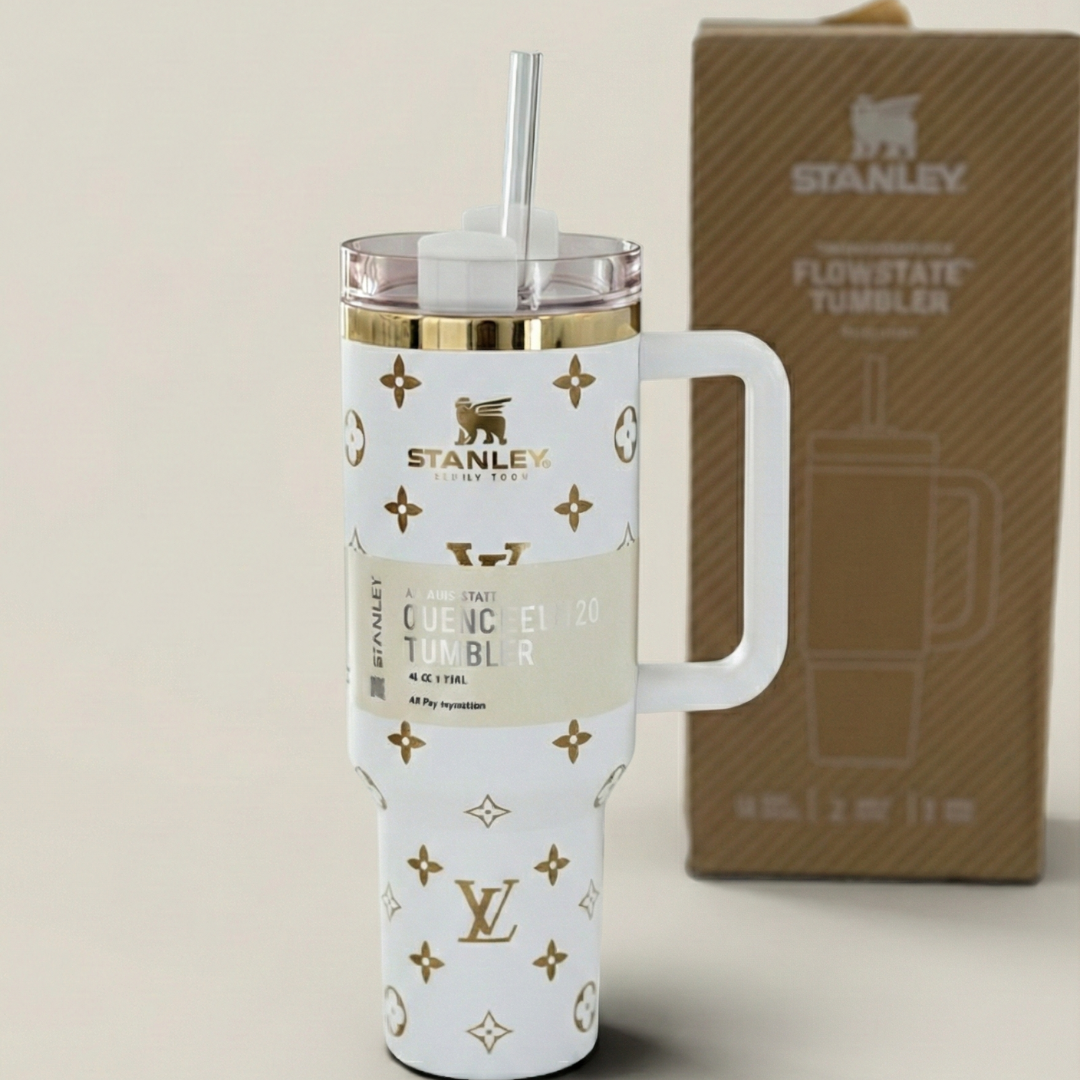 Luxus-Design Quencher Tumbler (1,2 l) – Weiß
