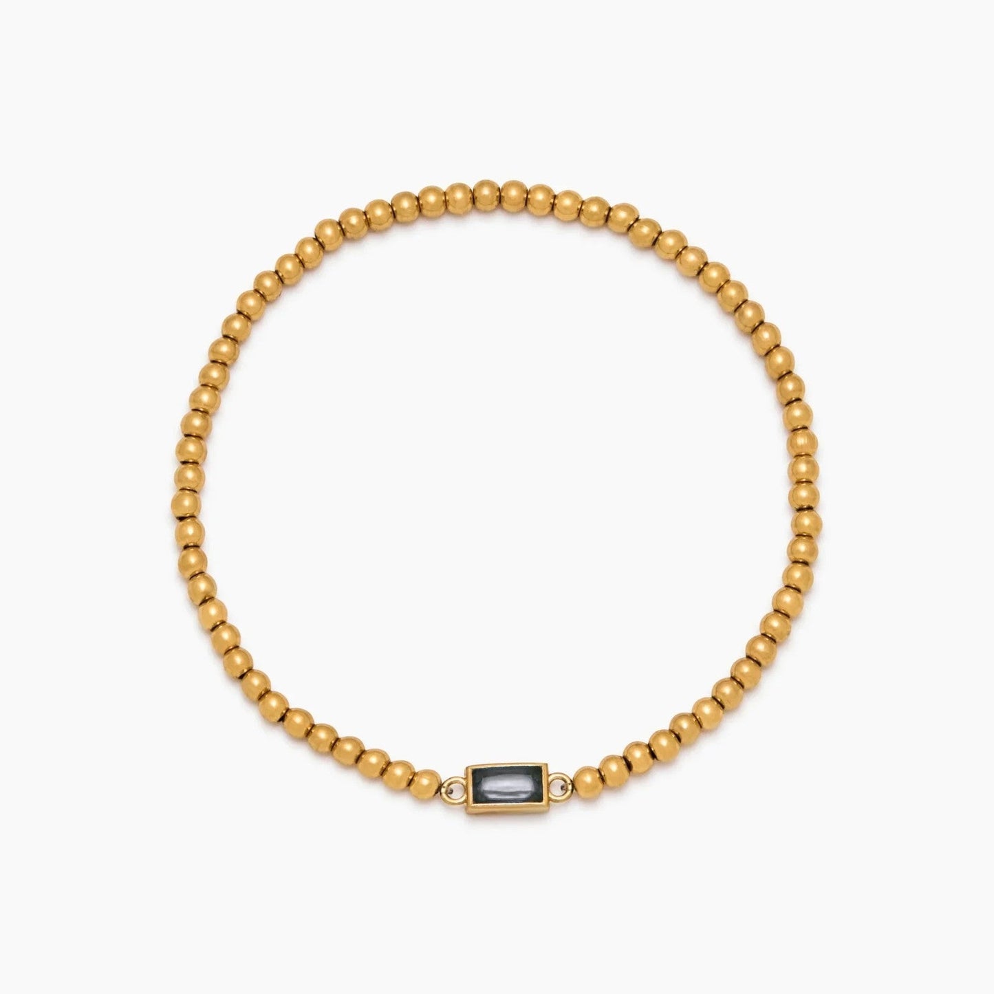 Goldenes Perlenarmband mit Geburtsstein