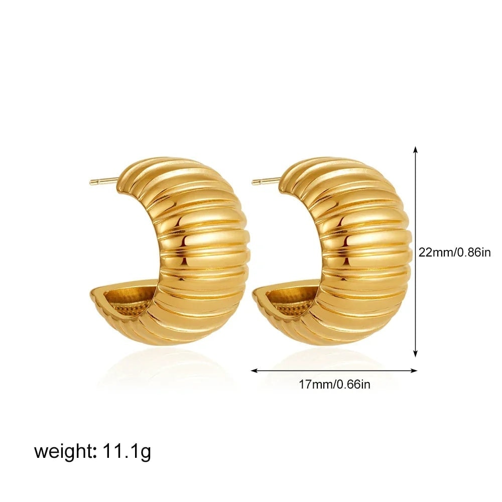 Geripte Croissant-Creolen