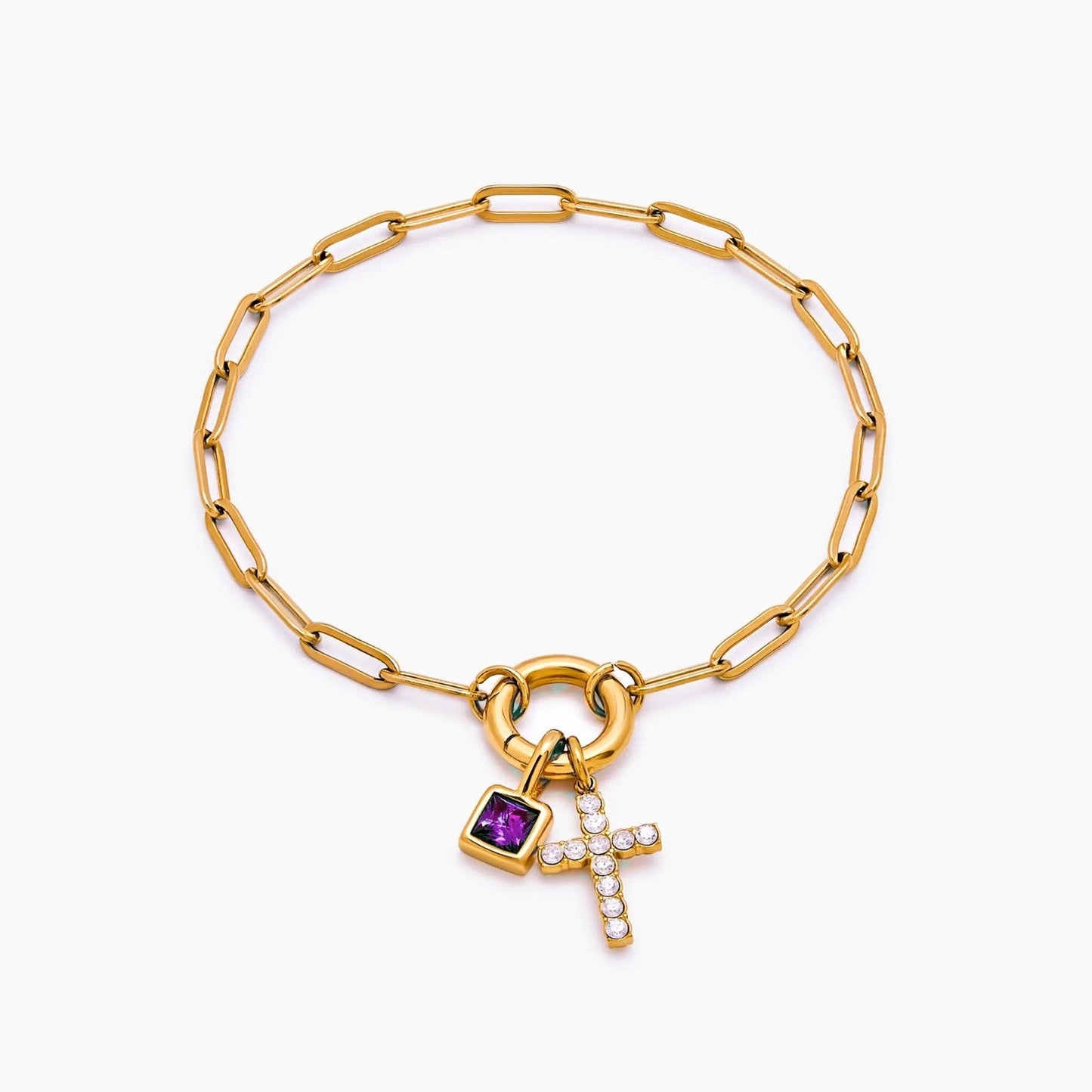 Büroklammer-Kreuz-Charm-Armband