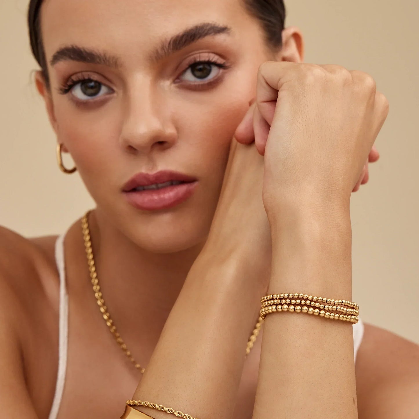 433 Goldenes Perlenarmband-Set