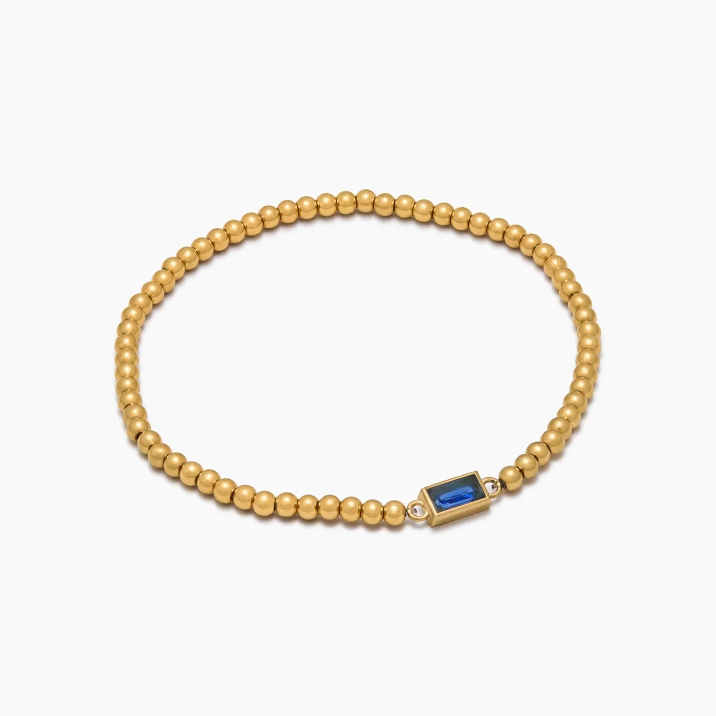 Goldenes Perlenarmband mit Geburtsstein