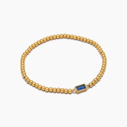 Goldenes Perlenarmband mit Geburtsstein