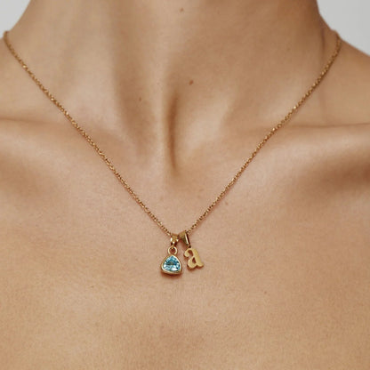 By Heart Kette mit Initiale & Geburtsstein