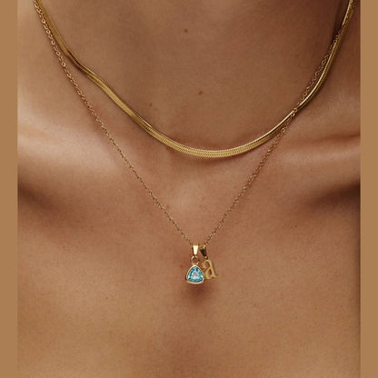 By Heart Kette mit Initiale & Geburtsstein