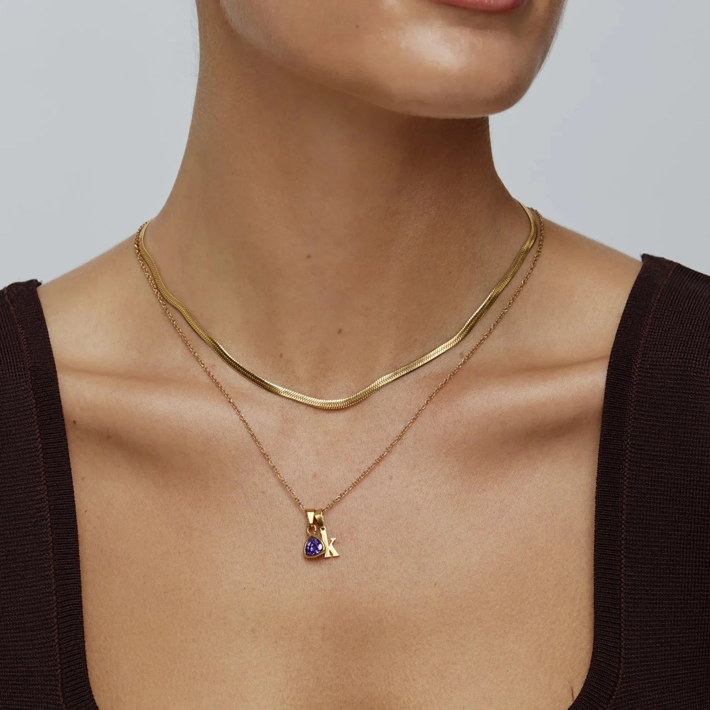 By Heart Kette mit Initiale & Geburtsstein