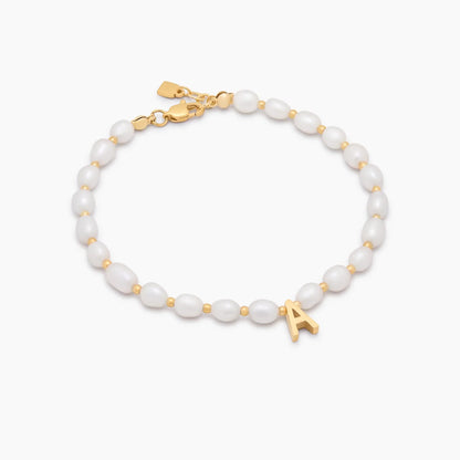 Perlen-Initial-Charm-Armband