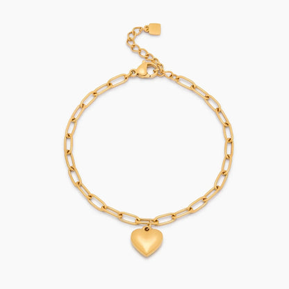 Büroklammer-Armband mit Herz-Charm