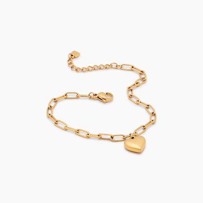 Büroklammer-Armband mit Herz-Charm