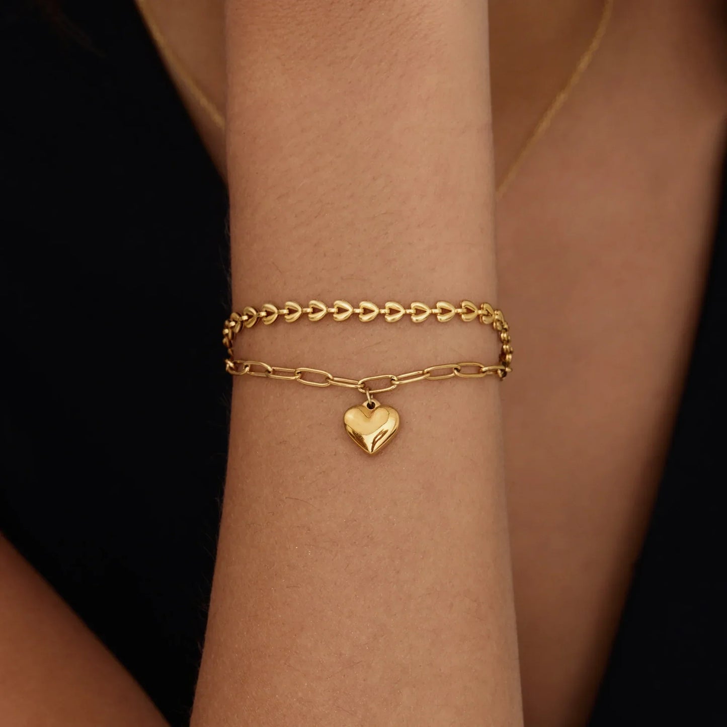 Büroklammer-Armband mit Herz-Charm