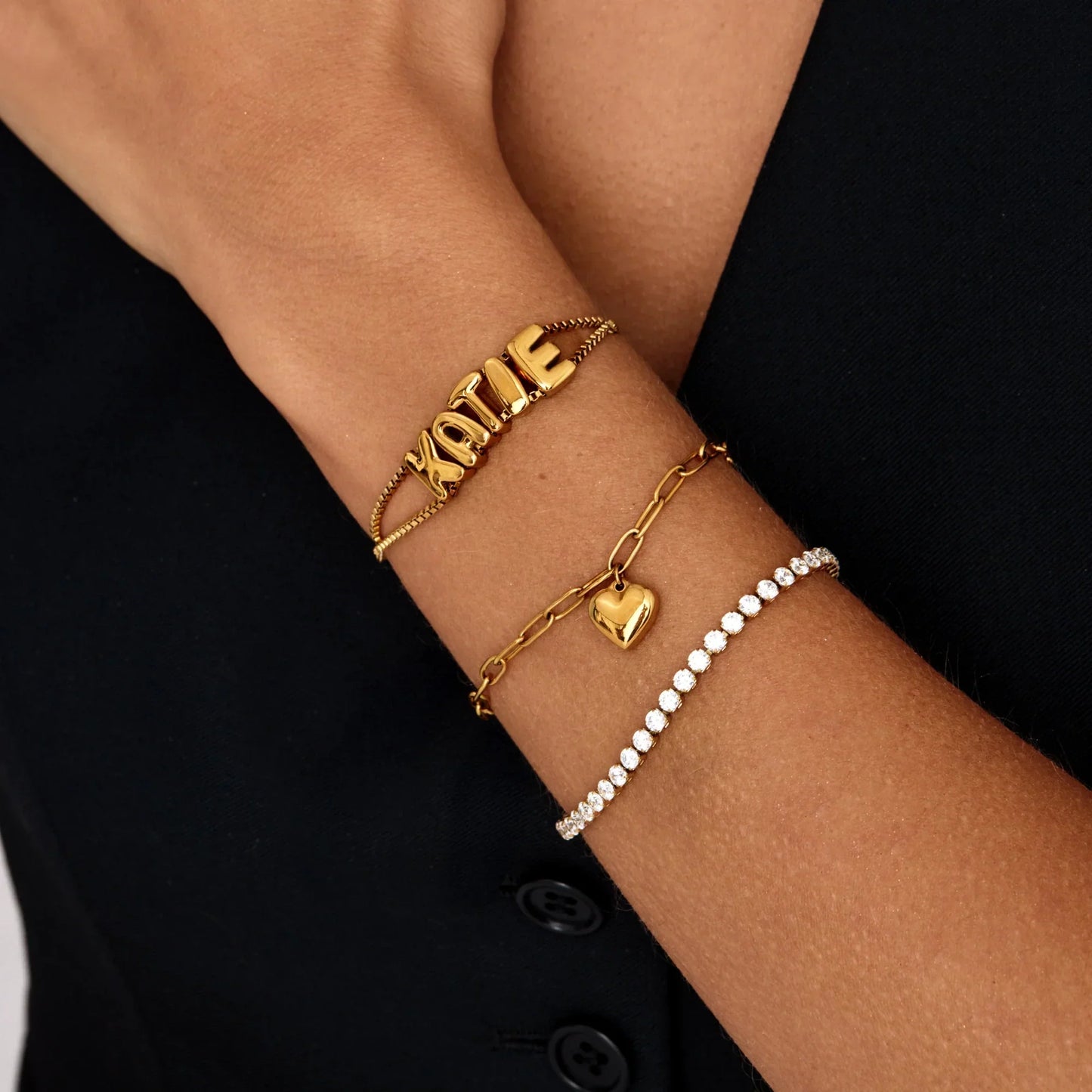 Büroklammer-Armband mit Herz-Charm