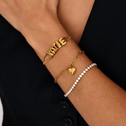 Büroklammer-Armband mit Herz-Charm