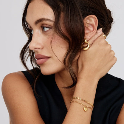 Büroklammer-Armband mit Herz-Charm
