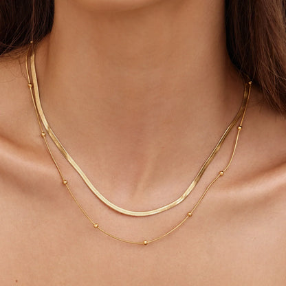 Layering-Halskette mit Schlangen- und Satellitenkette