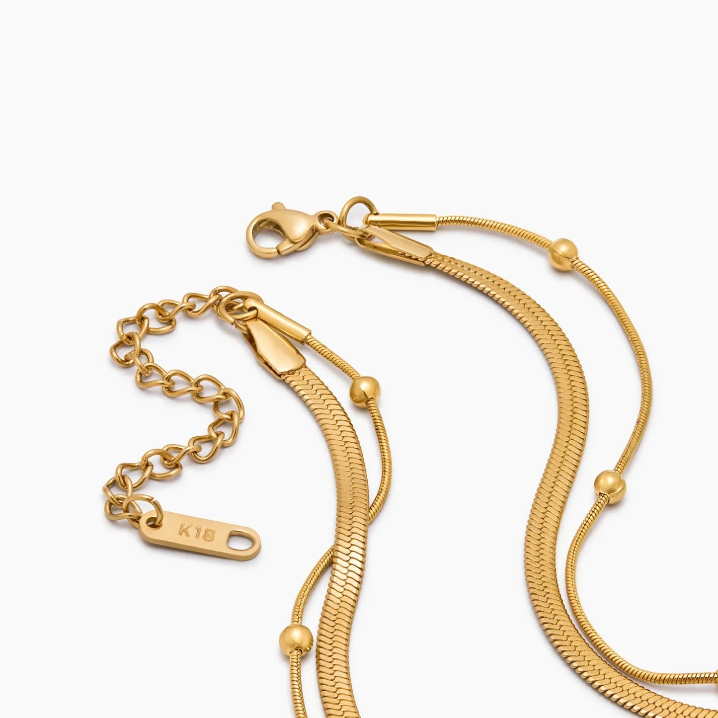 Layering-Halskette mit Schlangen- und Satellitenkette