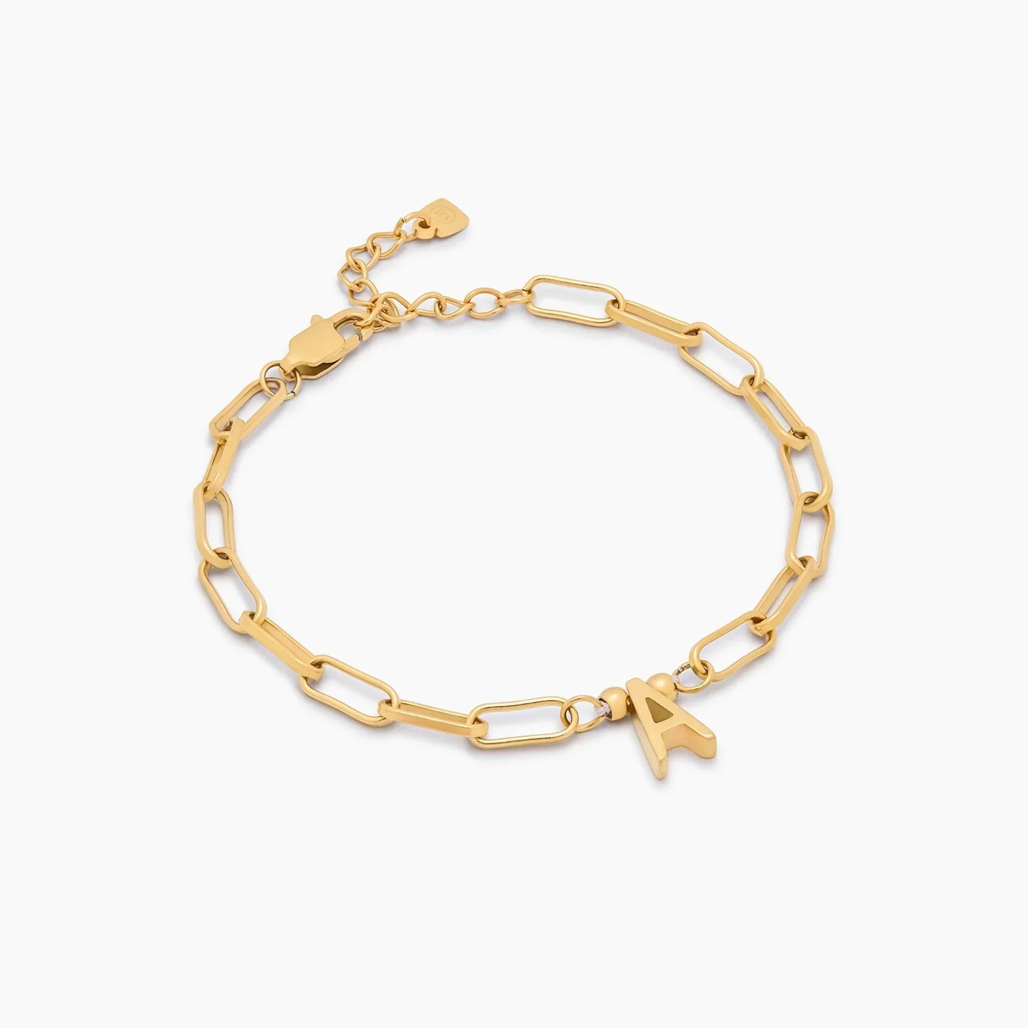 Büroklammer-Armband mit Initial-Charm