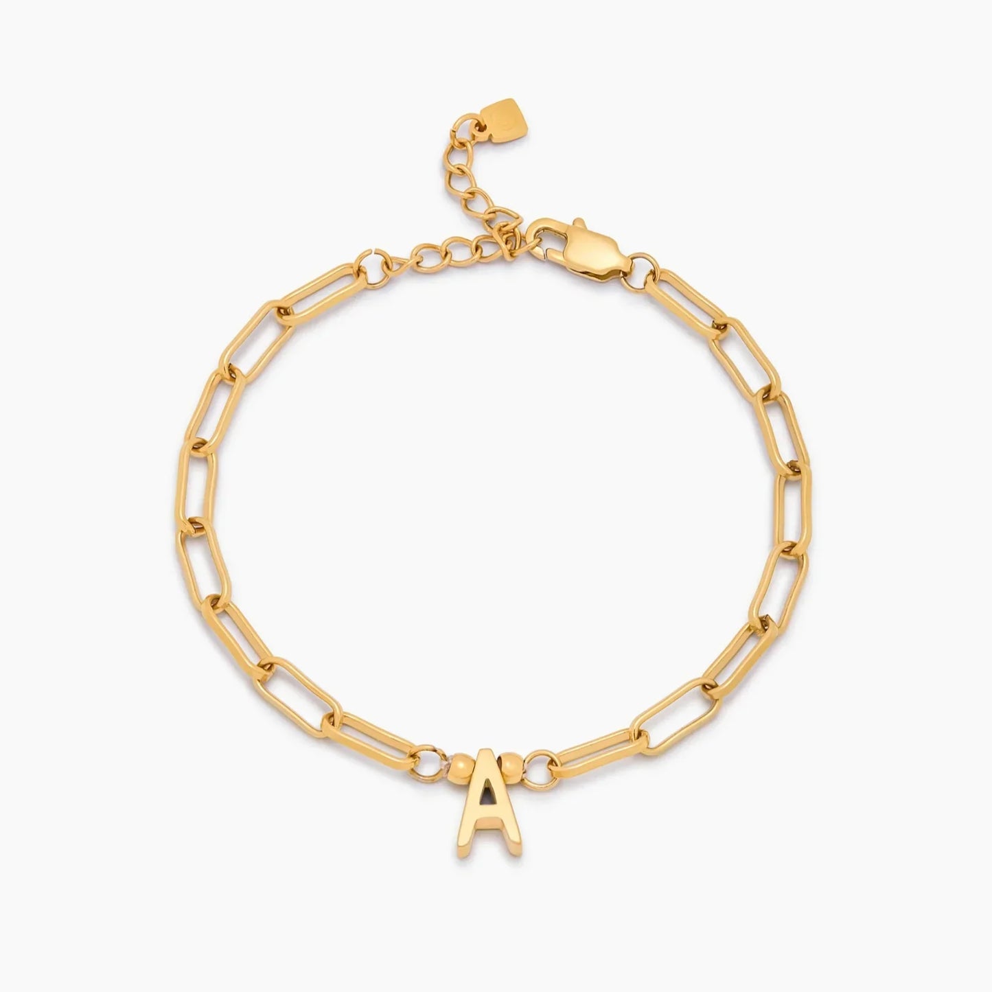 Büroklammer-Armband mit Initial-Charm