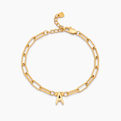 Büroklammer-Armband mit Initial-Charm