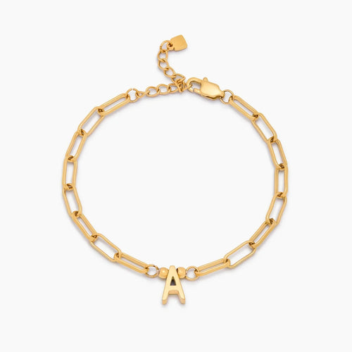 Büroklammer-Armband mit Initial-Charm
