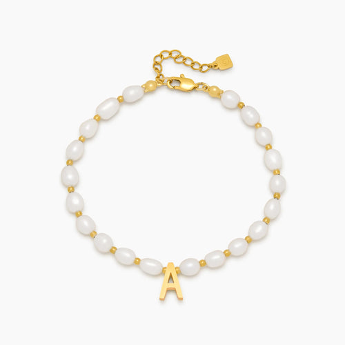 Perlen-Initial-Charm-Armband