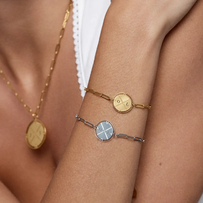 Graviertes Kompass-Armband