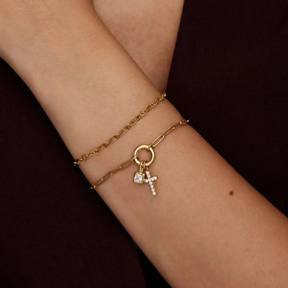 Büroklammer-Kreuz-Charm-Armband