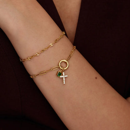 Büroklammer-Kreuz-Charm-Armband