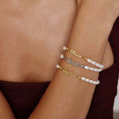 Süßwasserperlen-Armband mit Namen