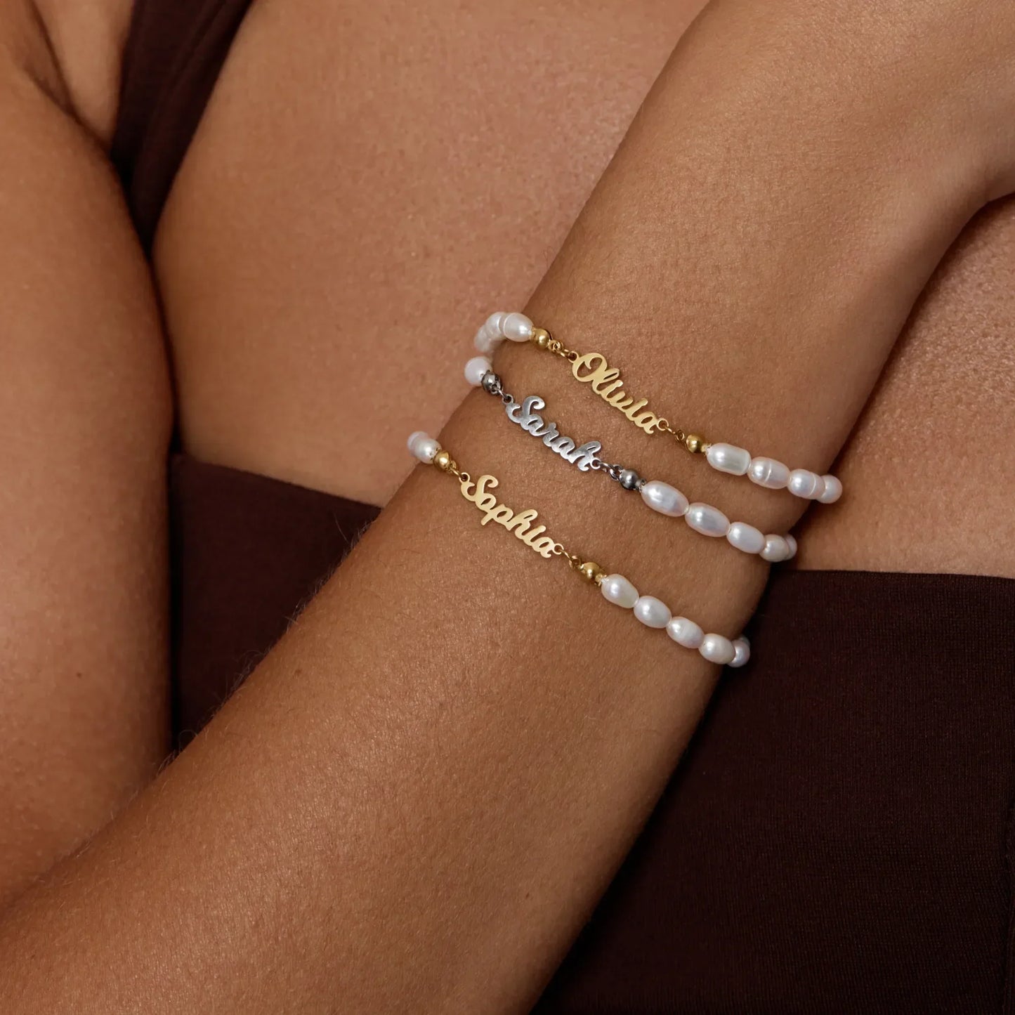 Süßwasserperlen-Armband mit Namen
