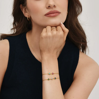 Personalisiertes Armband mit mehreren Geburtssteinen