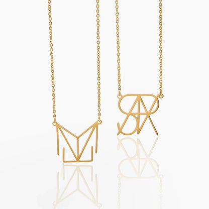 Minimalistische Monogramm-Namenskette