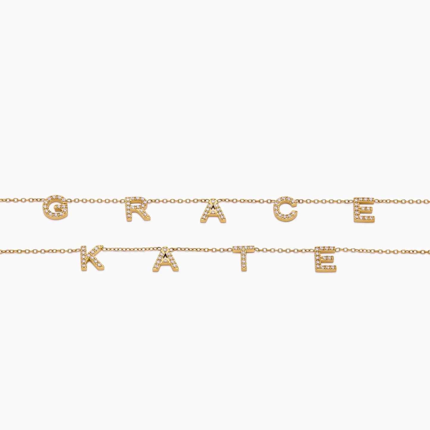 Personalisierte Namenskette Pavé