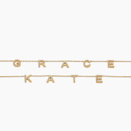 Personalisierte Namenskette Pavé