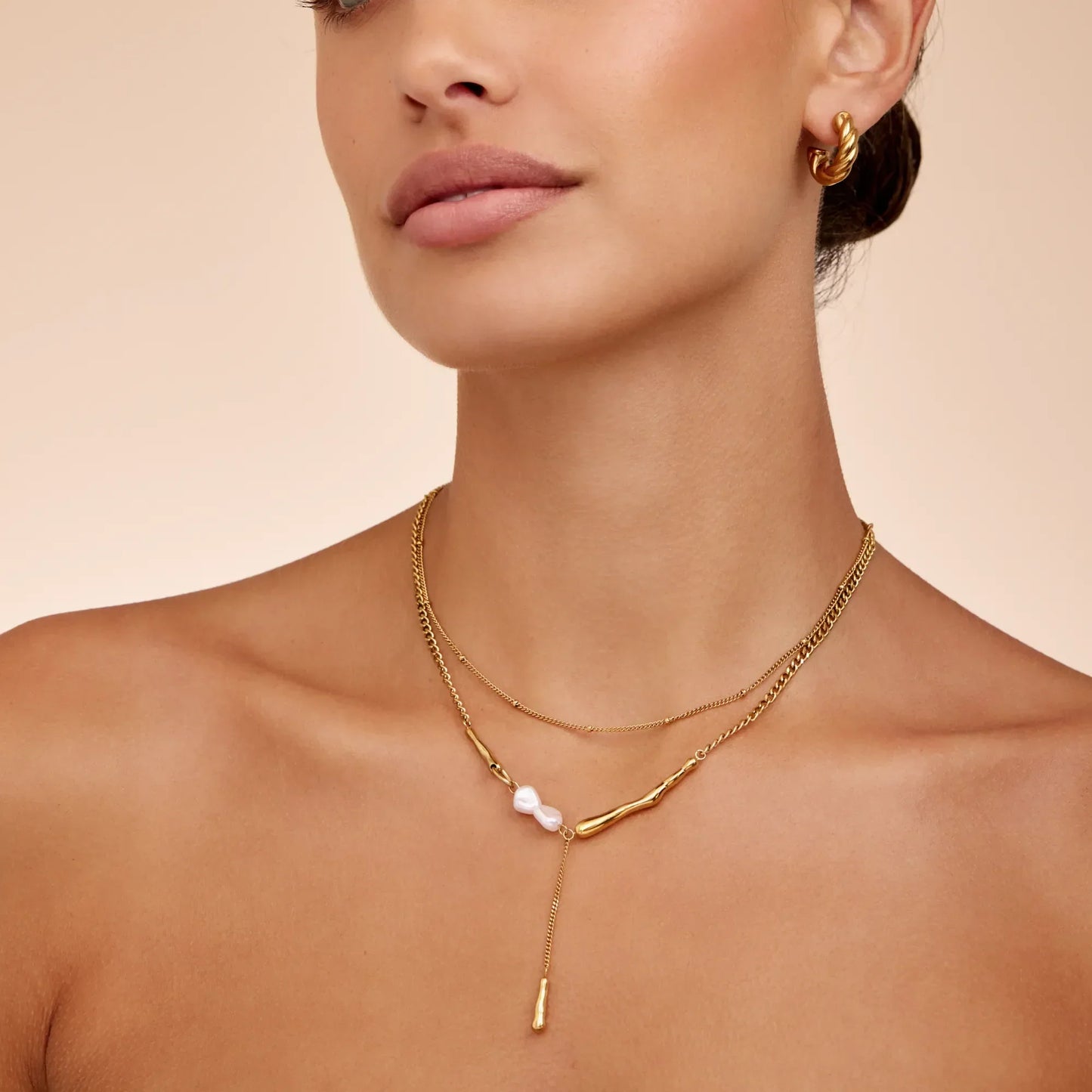 Elara Kette mit Perlen-Steg
