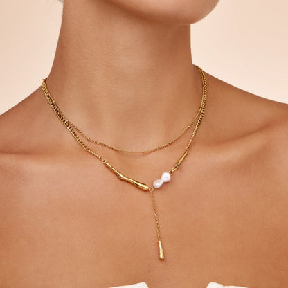 Elara Kette mit Perlen-Steg