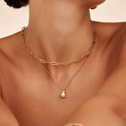 Luna Kette mit Perlen-Tropfen