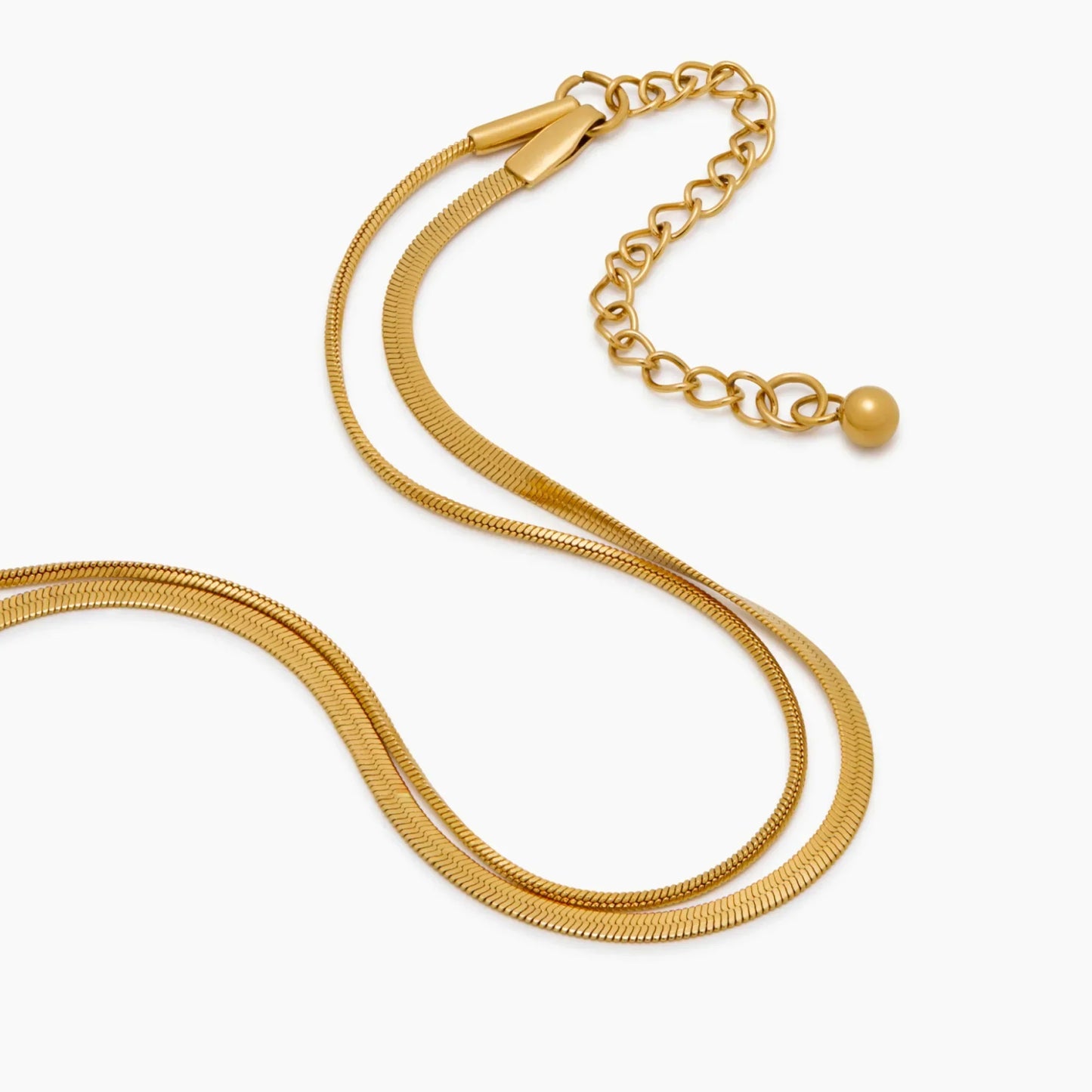 Geschichtetes Armband mit doppelter Schlangenkette