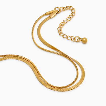 Geschichtetes Armband mit doppelter Schlangenkette