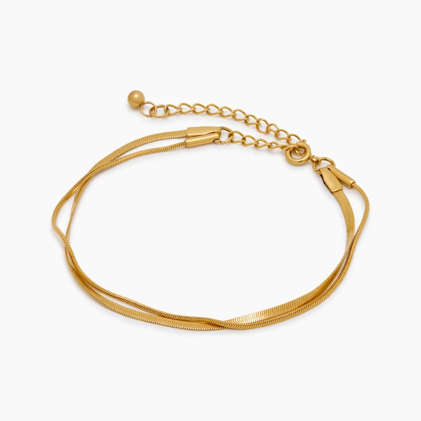 Geschichtetes Armband mit doppelter Schlangenkette