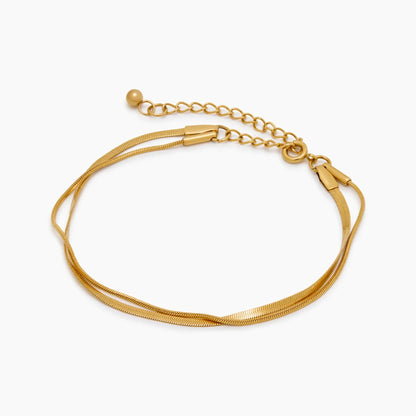 Geschichtetes Armband mit doppelter Schlangenkette