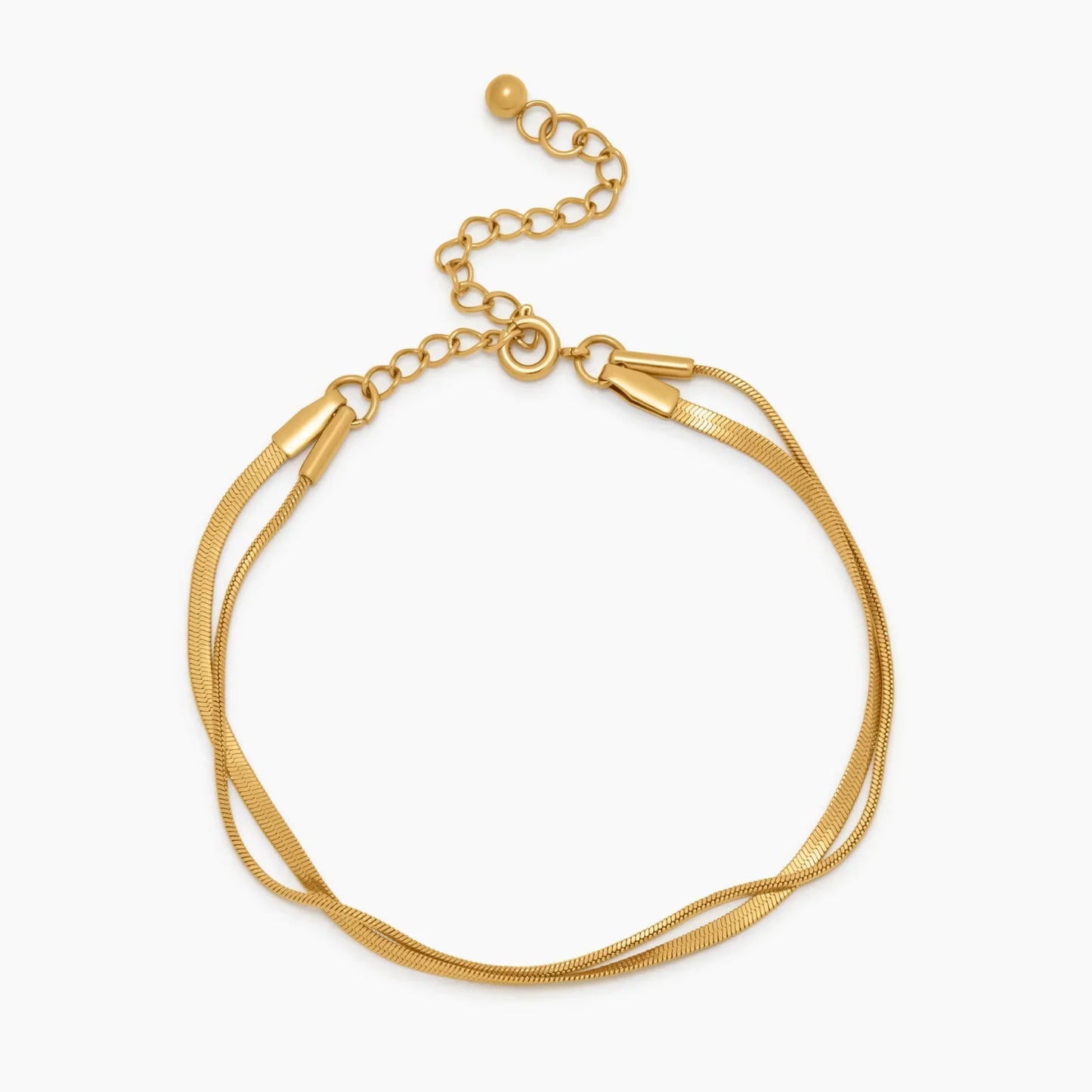 Geschichtetes Armband mit doppelter Schlangenkette