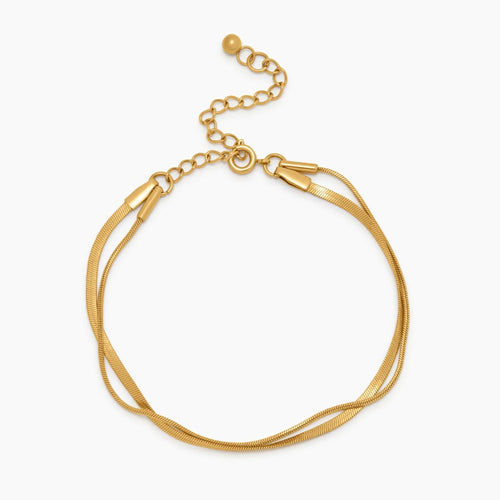 Geschichtetes Armband mit doppelter Schlangenkette