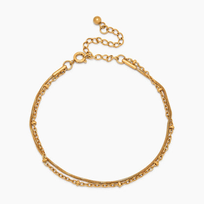 Geschichtetes Armband mit Perlen und Schlangenkette