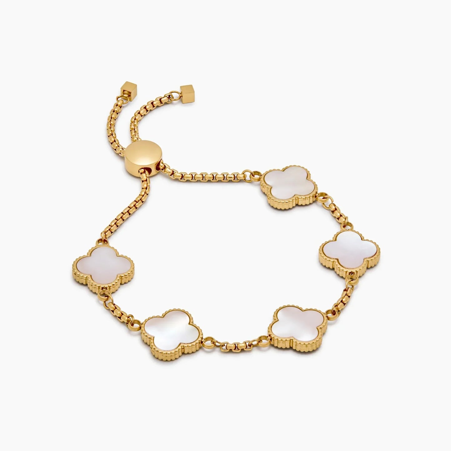 Perlmutt-Kleeblatt-Armband
