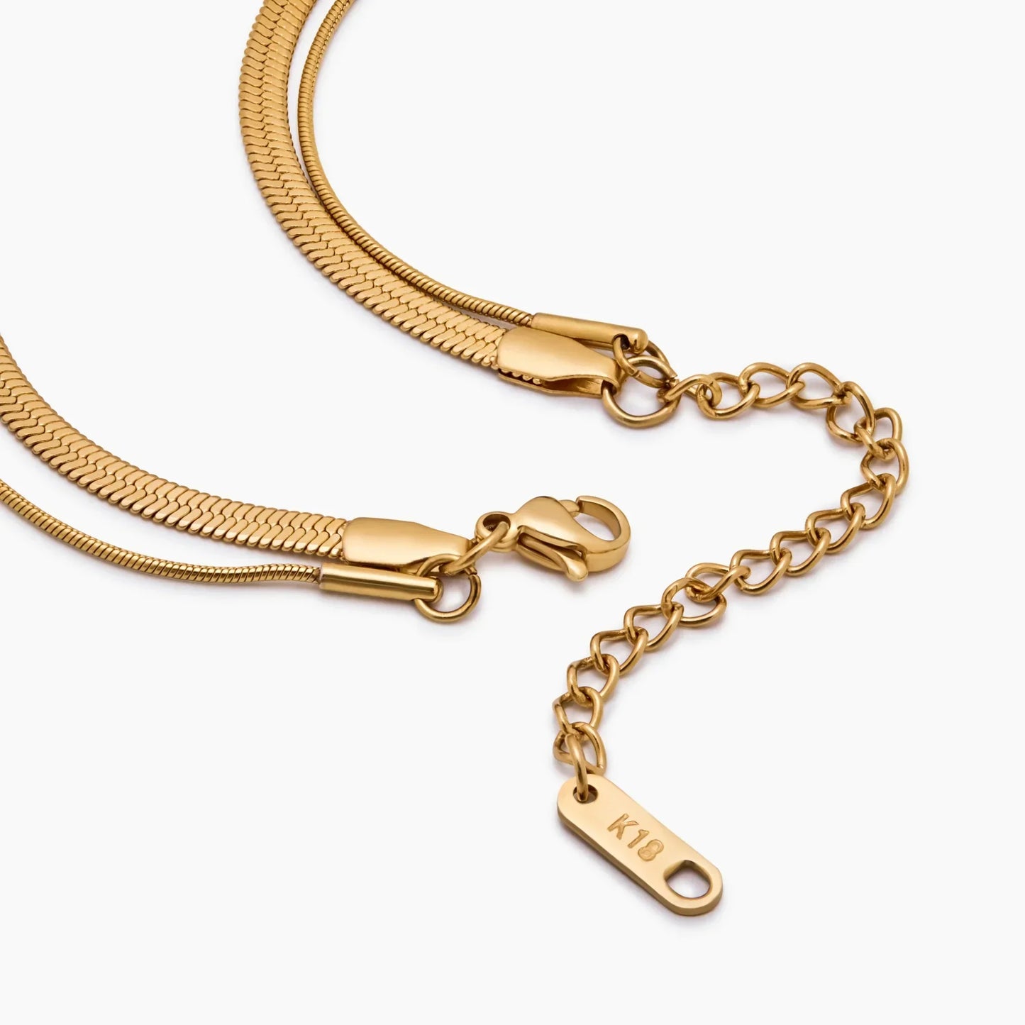 Layering-Halskette mit doppelter Schlangenkette