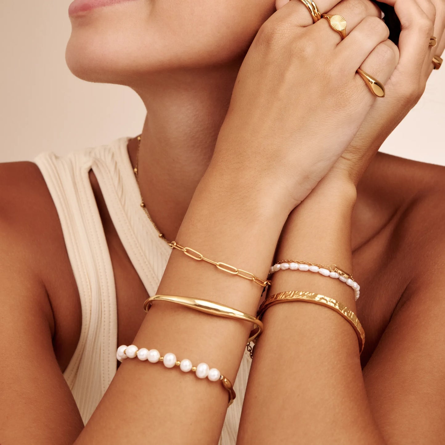 Dune Armreif in Gold
