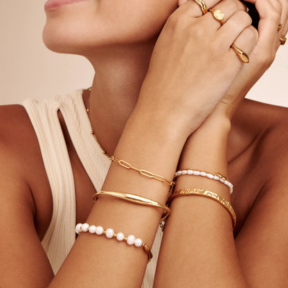 Dune Armreif in Gold