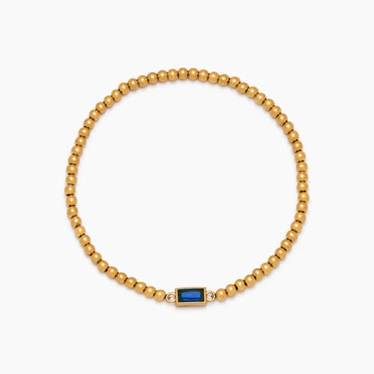 Goldenes Perlenarmband mit Geburtsstein