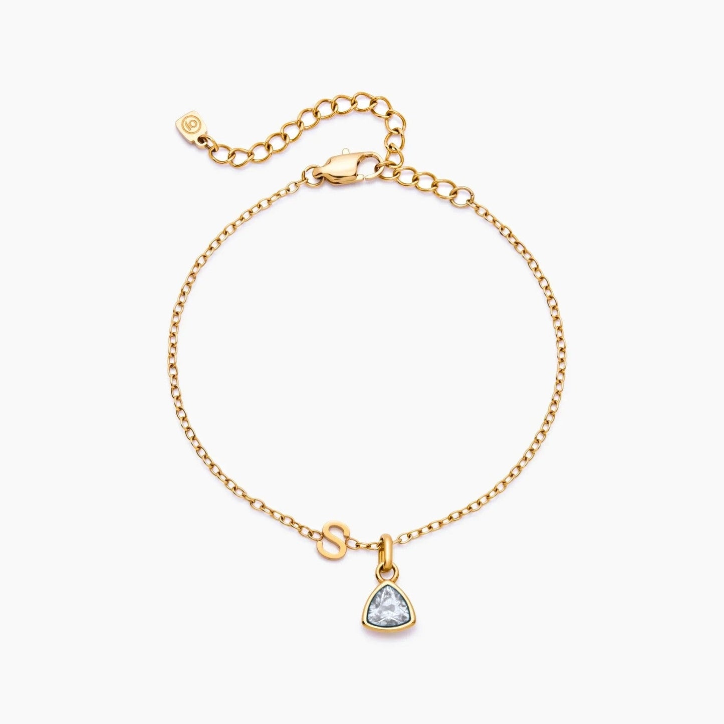 Geburtsstein-Initial-Charm-Armband