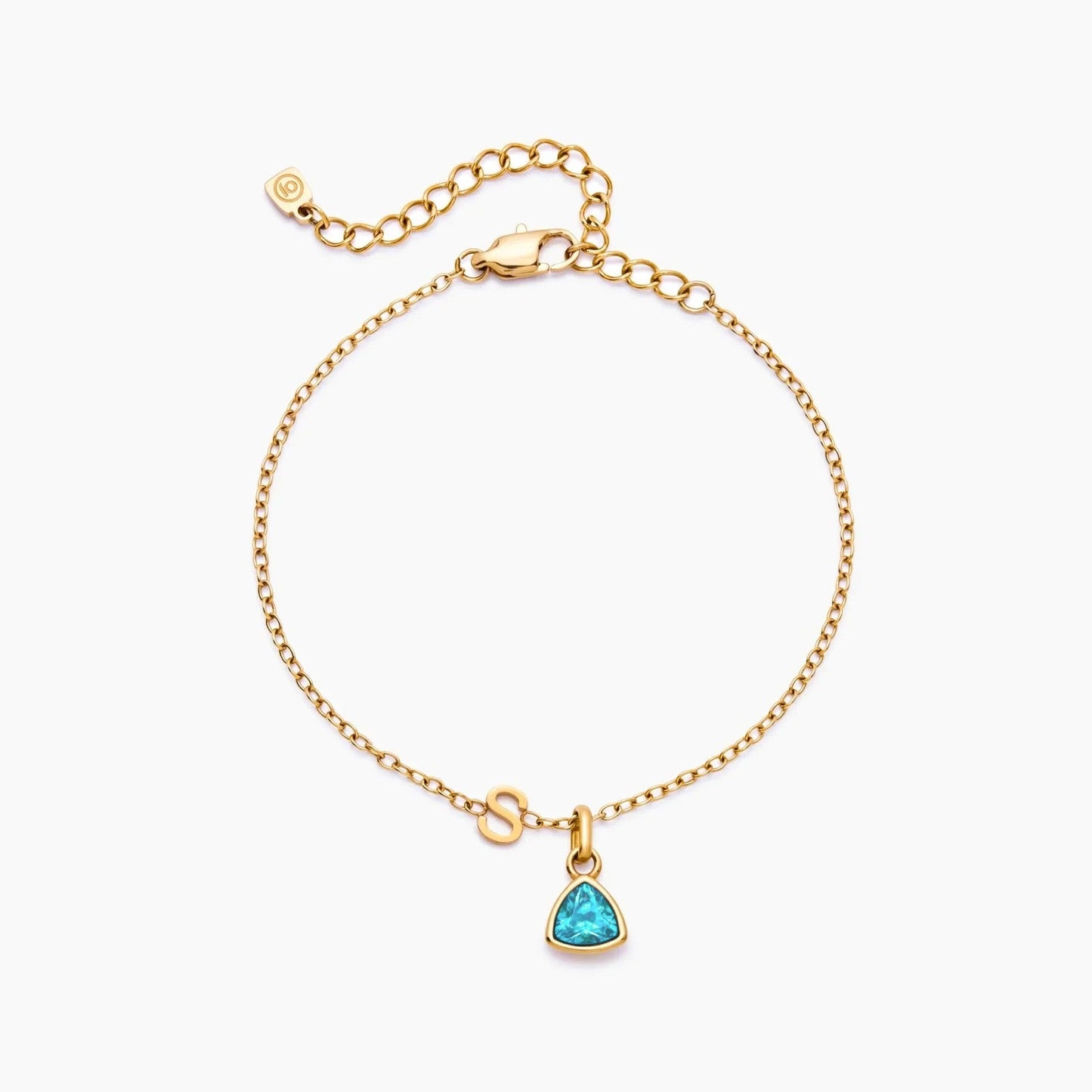 Geburtsstein-Initial-Charm-Armband